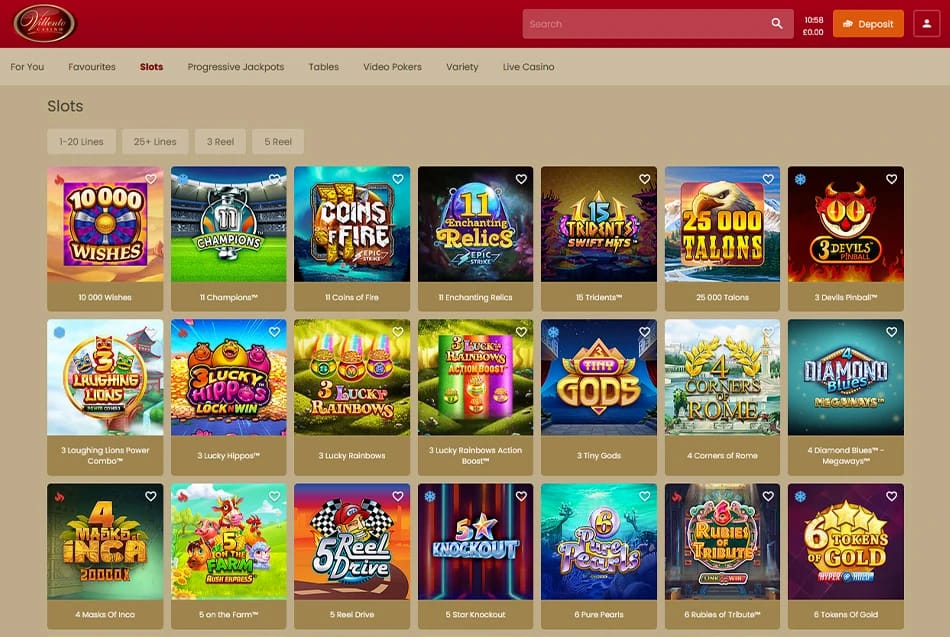 Villento Casino fast and secure payouts.